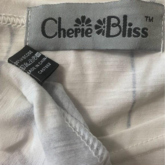 Tunic Tank Top Decorative Rings Y2K Bold Floral Print Off White Dusty Blue M/L - Picture 10 of 12